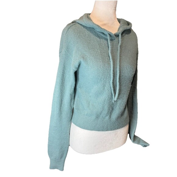 SO Juniors Hoodie XS Blue Eyelash Plush Yard Loungewear Crop Hooded Womens NWT - Picture 4 of 8